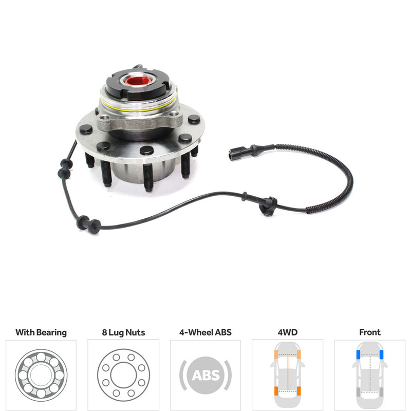Front Driver and Passenger Side Wheel Hubs With Bearing With Sensor