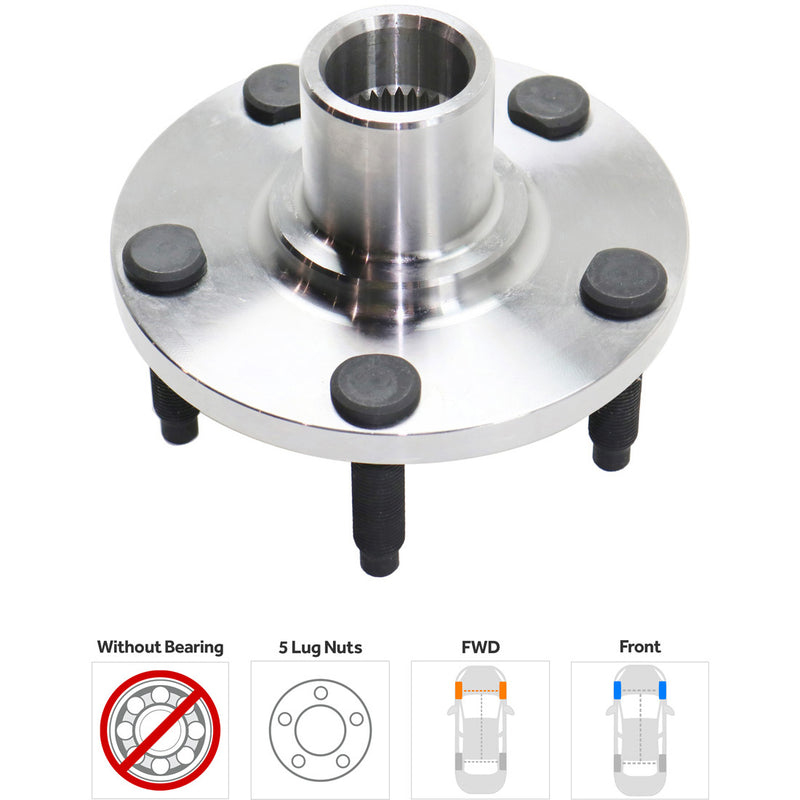 Front Driver and Passenger Side Wheel Hubs w/o Bearing