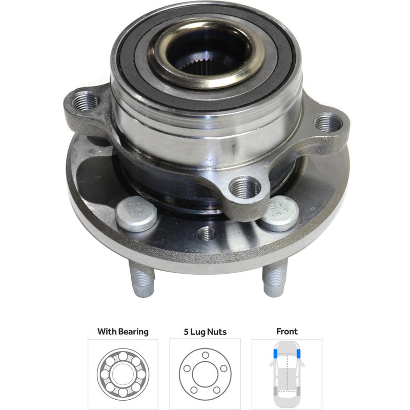 Front and Rear Driver and Passenger Side Wheel Hubs With Bearing