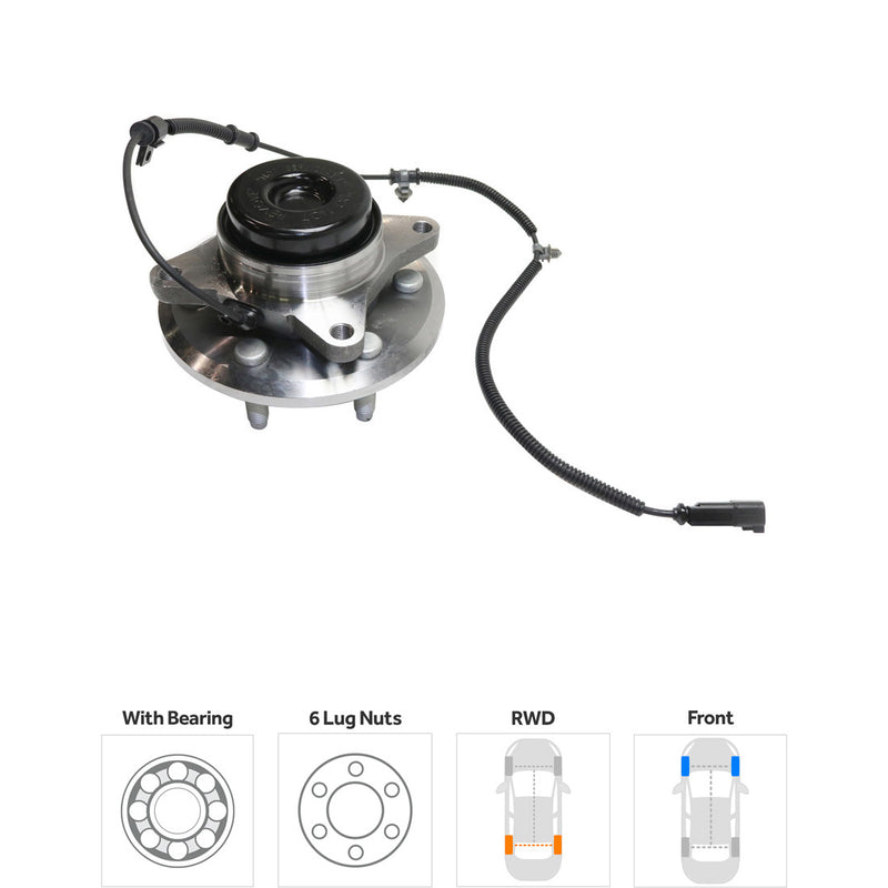 Front Driver and Passenger Side Wheel Hubs With Bearing With Sensor