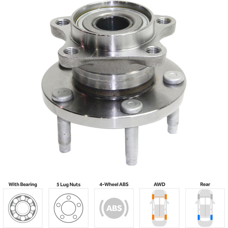 Rear Driver and Passenger Side Wheel Hubs With Bearing All Wheel Drive