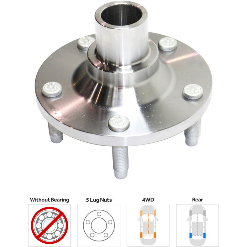 Rear Driver and Passenger Side Wheel Hubs w/o Bearing Four Wheel Drive
