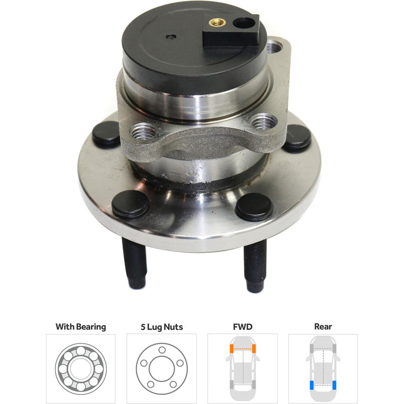 Rear Driver and Passenger Side Wheel Hubs With Bearing Front Wheel Drive