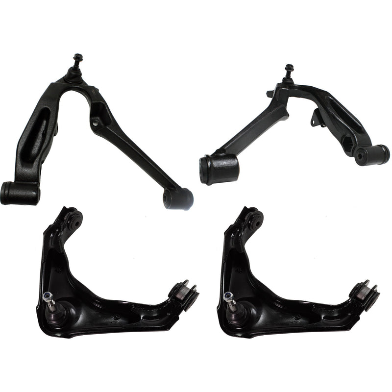 Front Driver And Passenger Side Upper And Lower Control Arms With Front Torsion Bar Spring