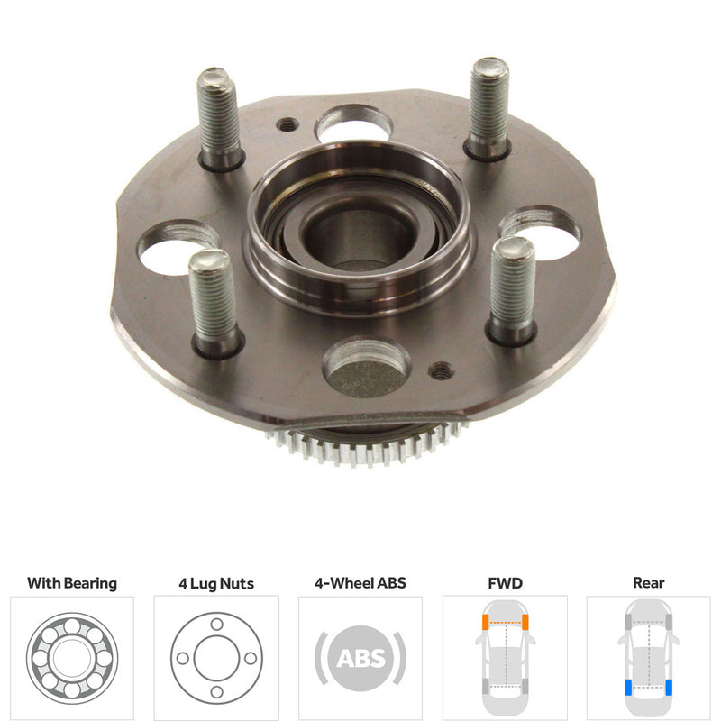 Rear Driver and Passenger Side Wheel Hubs Front - w/o Bearing Rear - With Bearing Front Wheel Drive