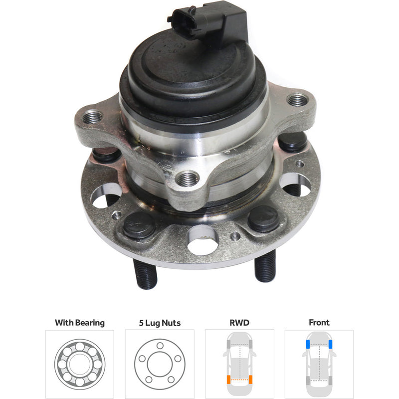 Front Driver and Passenger Side Wheel Hubs With Bearing With Sensor