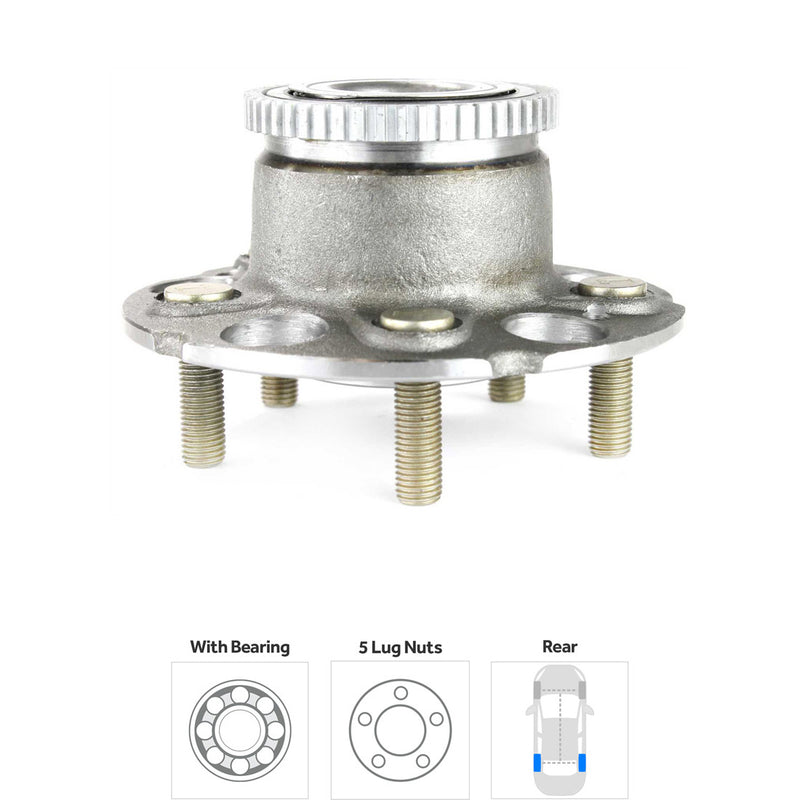 Front and Rear Driver and Passenger Side Wheel Hubs Front - w/o Bearing Rear - With Bearing