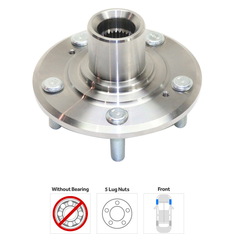 Front and Rear Driver and Passenger Side Wheel Hubs Front - w/o Bearing Rear - With Bearing