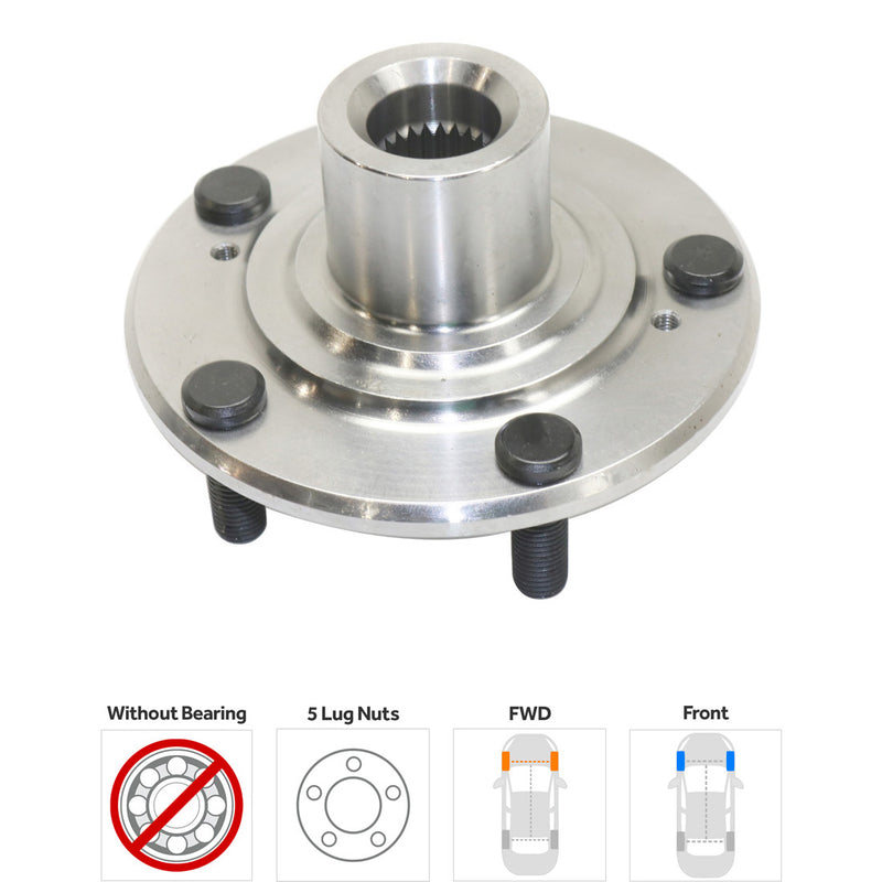 Front Driver and Passenger Side Wheel Hubs w/o Bearing