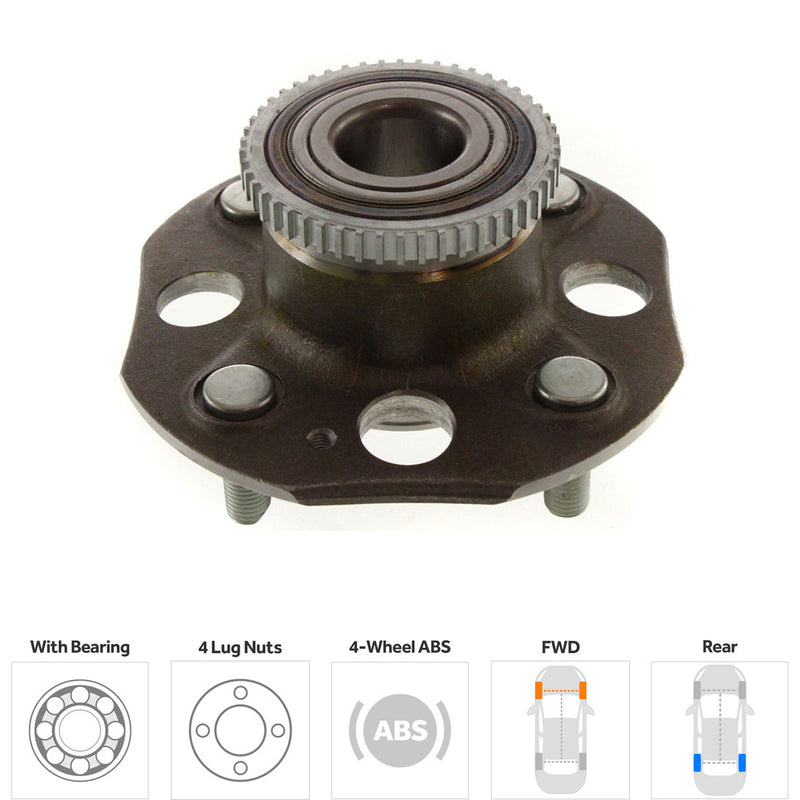 Rear Driver and Passenger Side Wheel Hubs With Bearing 50-teeth tone ring 3.11 in. ABS Tone Ring Diameter