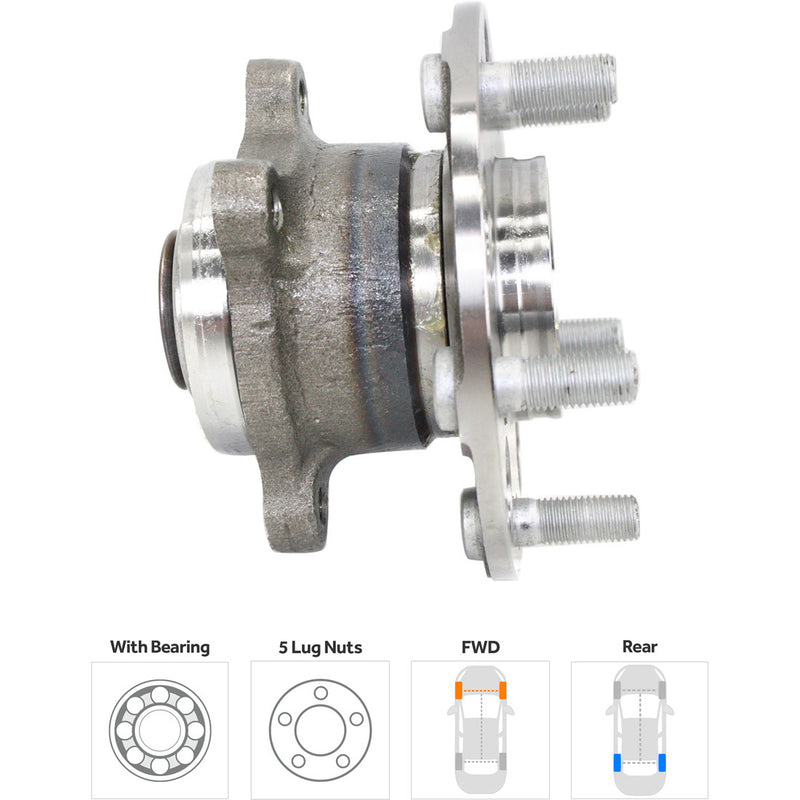 Rear Driver and Passenger Side Wheel Hubs With Bearing