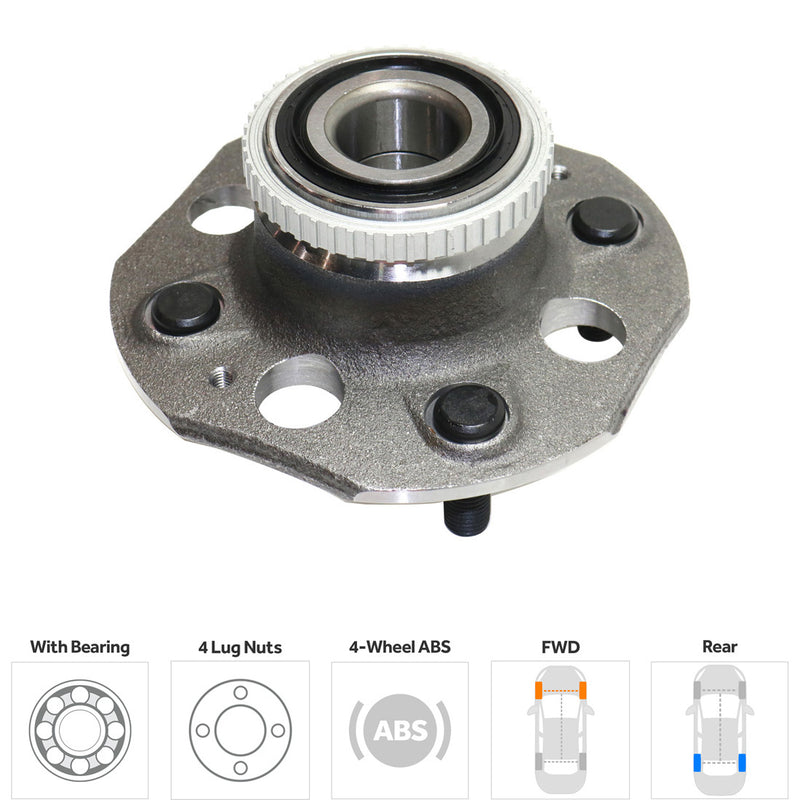 Rear Driver and Passenger Side Wheel Hubs With Bearing 50-teeth tone ring 3.03 in. ABS Tone Ring Diameter