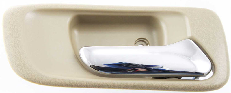 Front and Rear Interior Door Handles Beige bezel with chrome lever Front Driver and Passenger Side With door lock hole