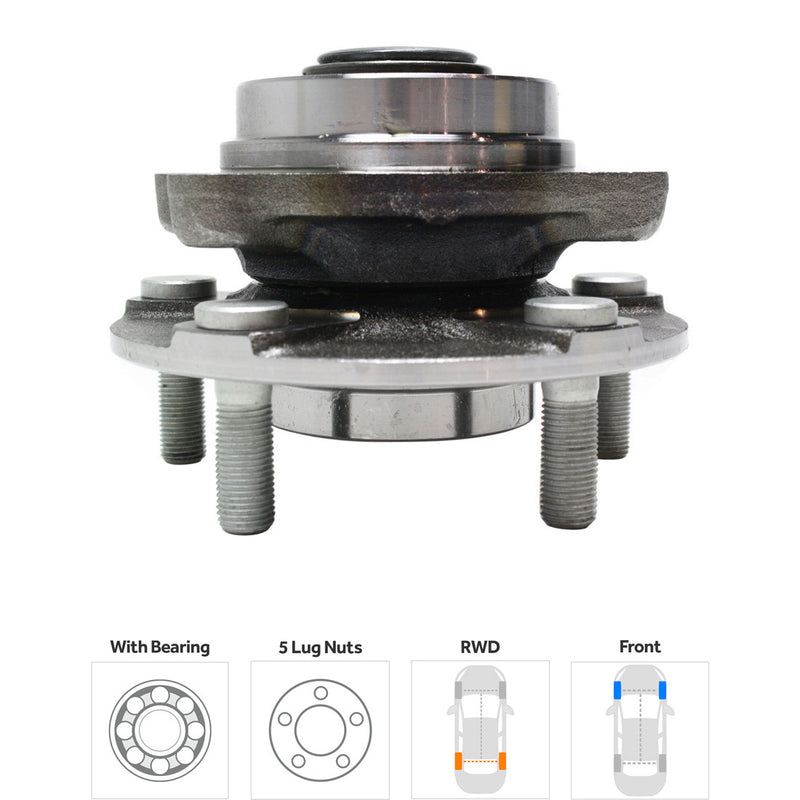 Front and Rear Driver and Passenger Side Wheel Hubs With Bearing