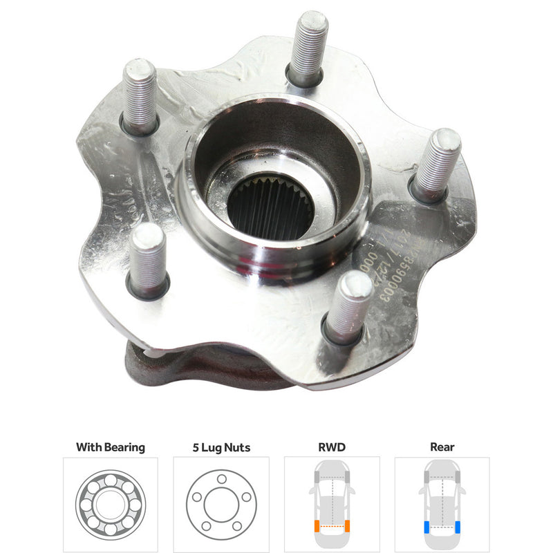 Front and Rear Driver and Passenger Side Wheel Hubs With Bearing