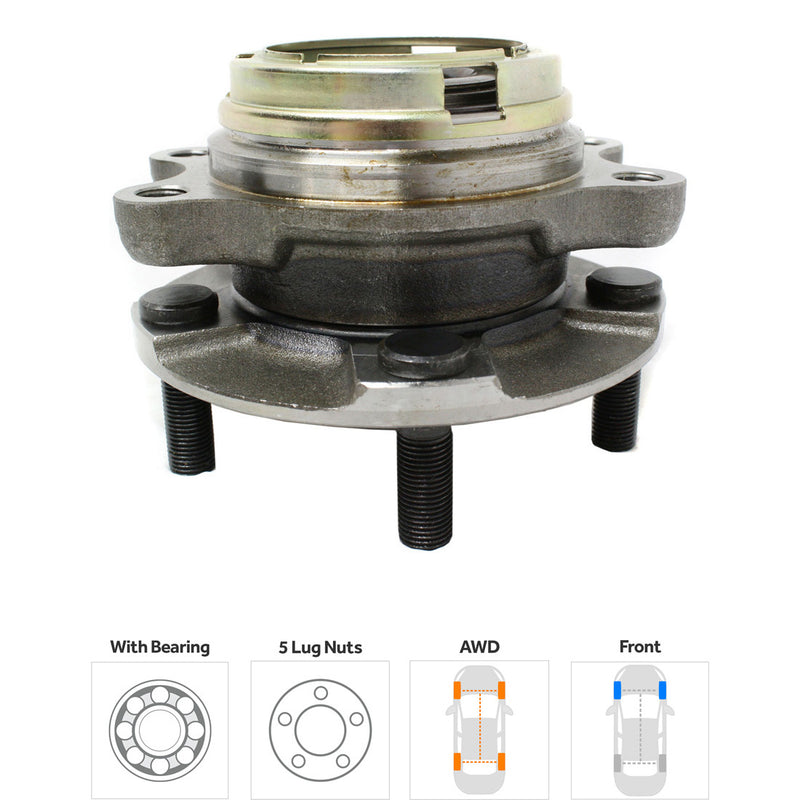 Front Driver and Passenger Side Wheel Hubs With Bearing