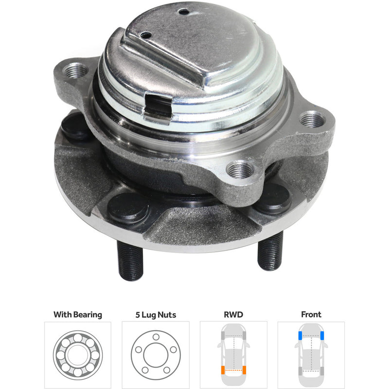 Front and Rear Driver and Passenger Side Wheel Hubs With Bearing