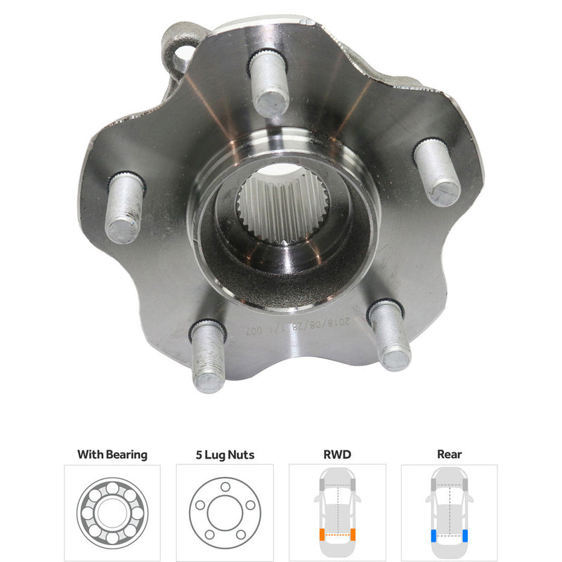 Front and Rear Driver and Passenger Side Wheel Hubs With Bearing