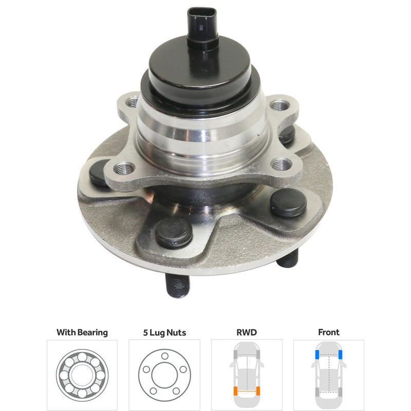 Set Of 2 - Front Wheel Hubs With Bearing With Sensor