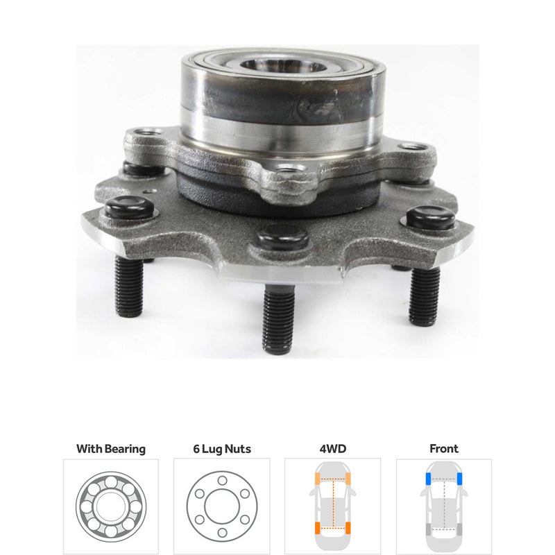 Set Of 2 - Front Wheel Hubs With Bearing Four Wheel Drive