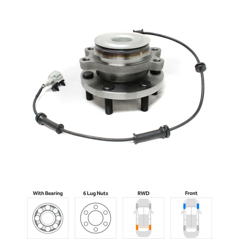 Set Of 4 - Front and Rear Wheel Hubs With Bearing With Sensor Rear Wheel Drive