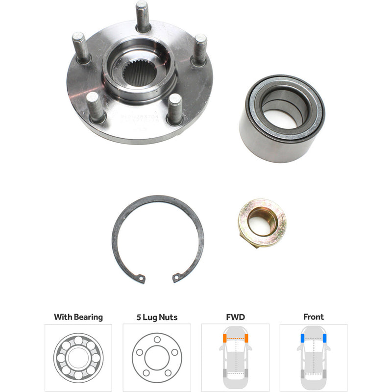 Set Of 2 - Front Wheel Hubs With Bearing