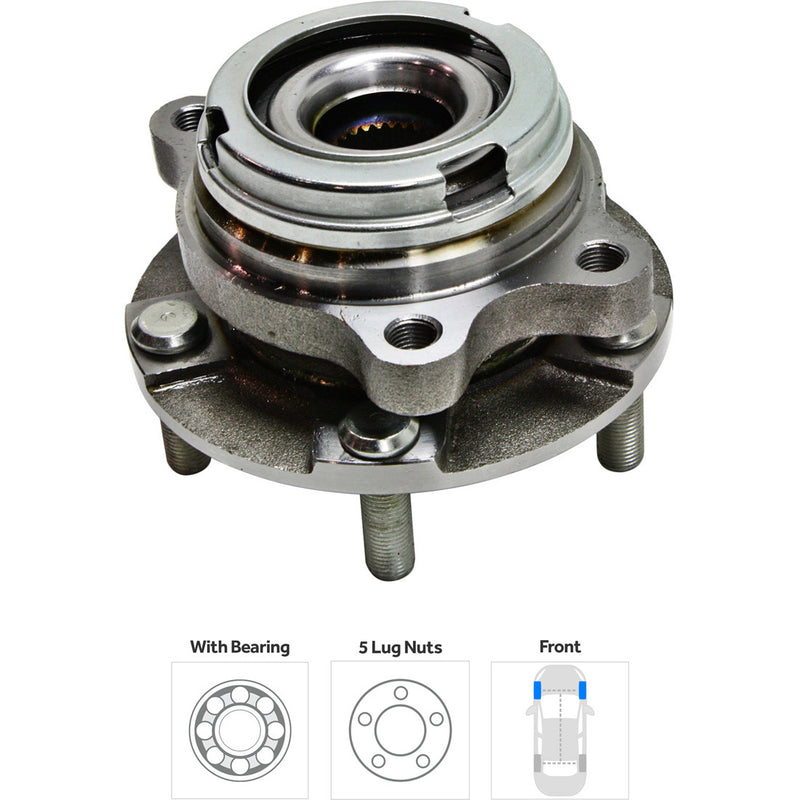 Set Of 2 - Front Wheel Hubs With Bearing