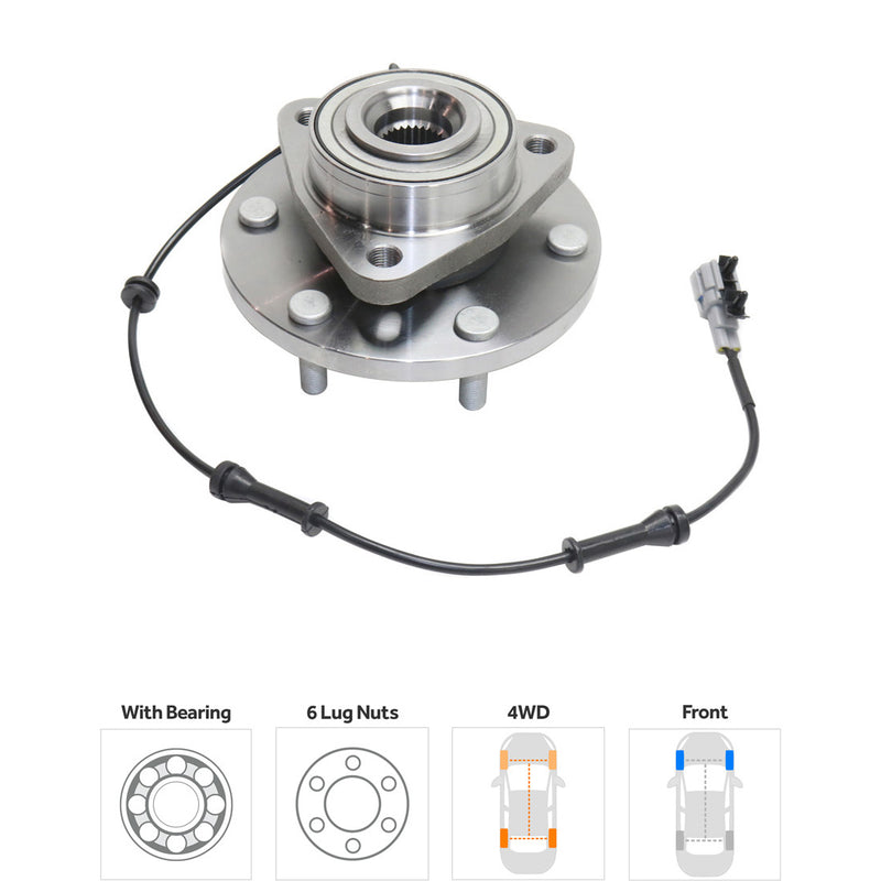 Set Of 2 - Front Wheel Hubs With Bearing With Sensor