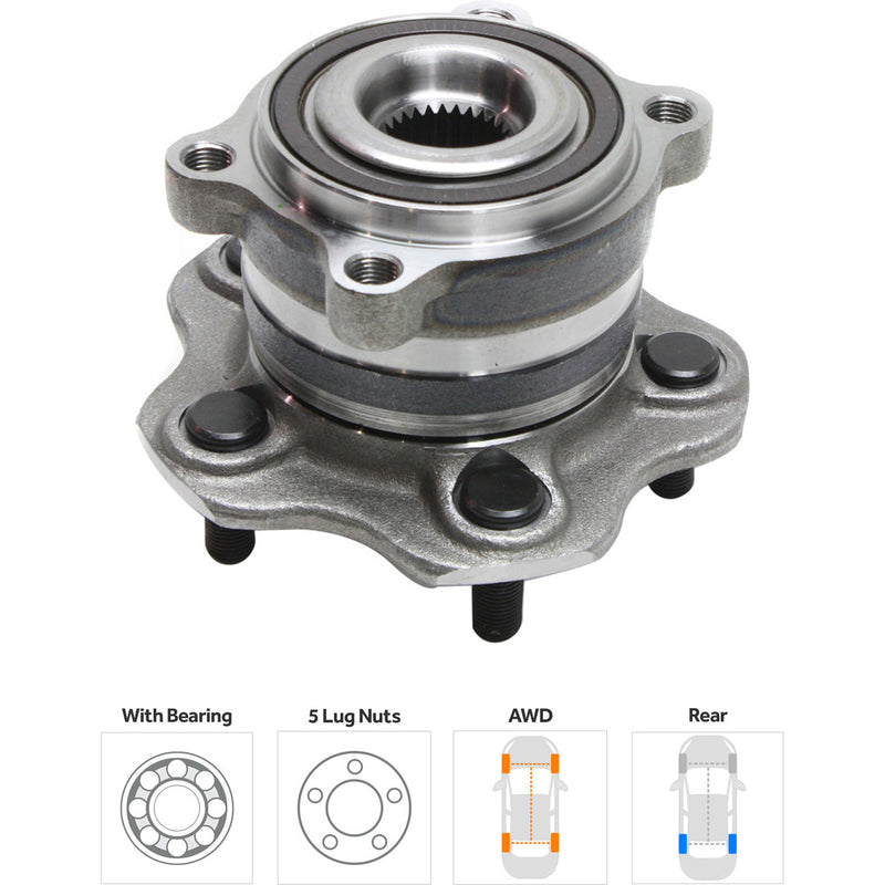 Set Of 2 - Rear Wheel Hubs With Bearing All Wheel Drive