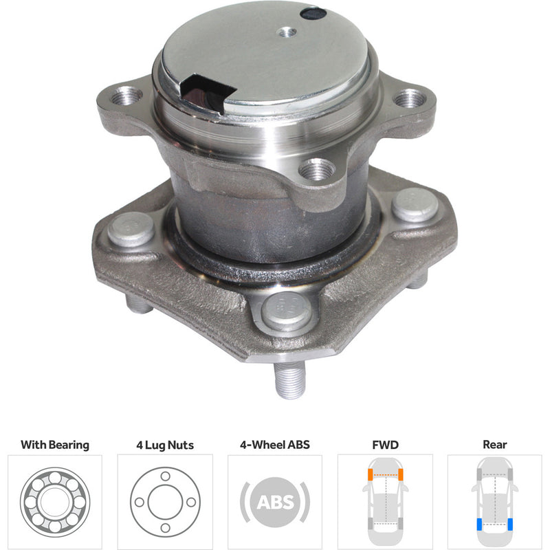 Set Of 2 - Rear Wheel Hubs With Bearing Naturally Aspirated DOHC GAS 4-Door Sedan With ABS Brakes