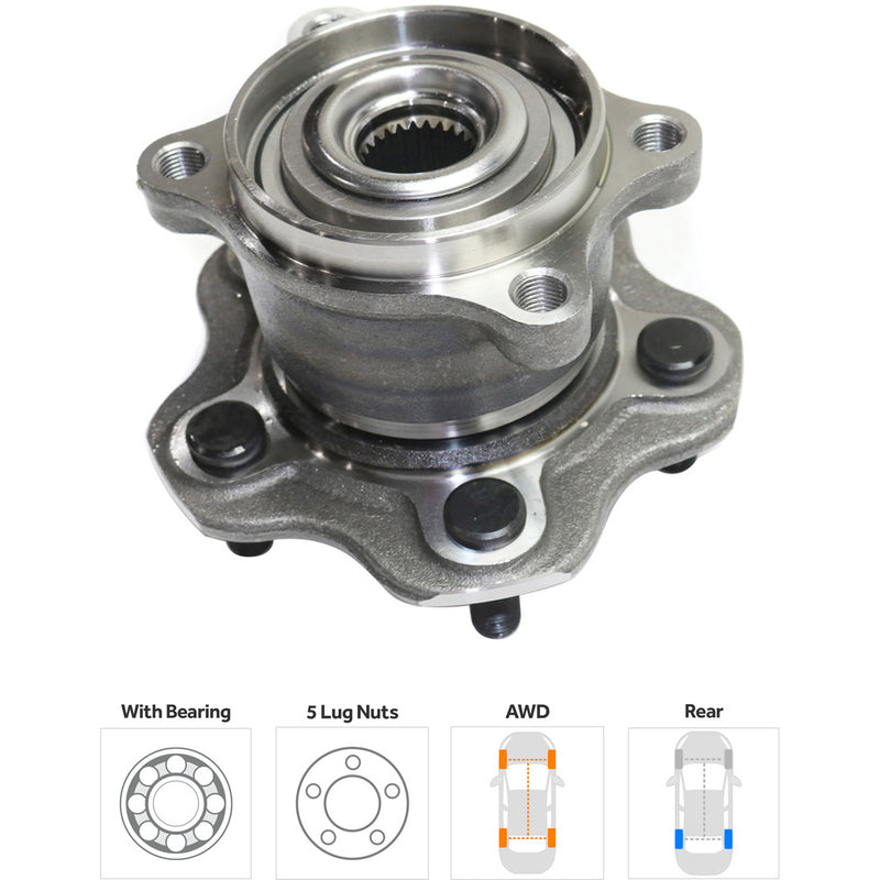 Set Of 2 - Rear Wheel Hubs With Bearing All Wheel Drive