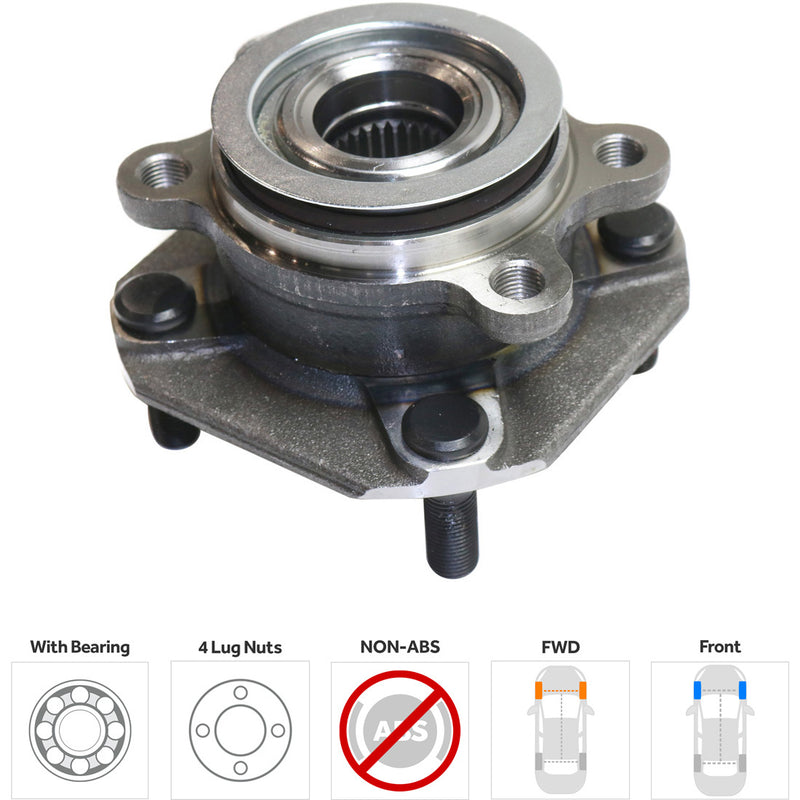 Set Of 2 - Front Wheel Hubs With Bearing