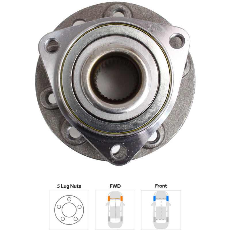 Set Of 2 - Front Wheel Hubs With Bearing