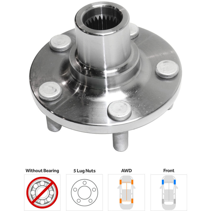 Set Of 2 - Front Wheel Hubs Without Bearing