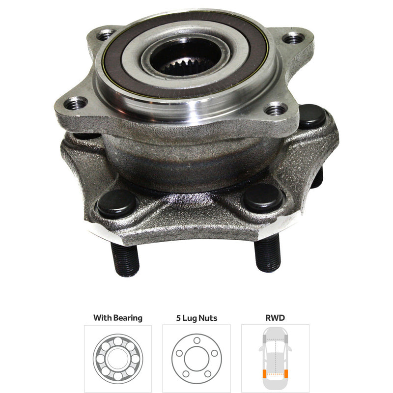 Set Of 2 - Front and Rear Wheel Hubs With Bearing