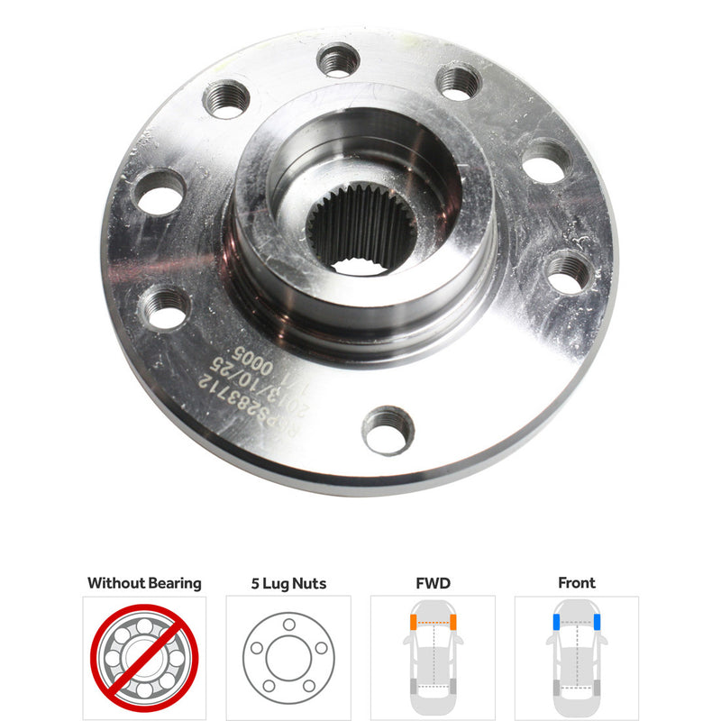 Set Of 2 - Front Wheel Hubs Without Bearing Front Wheel Drive