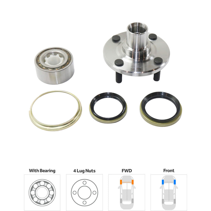 Front and Rear Wheel Hubs With Bearing Non-ABS