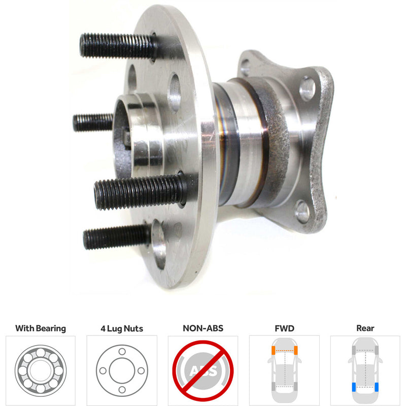 Front and Rear Wheel Hubs With Bearing Non-ABS
