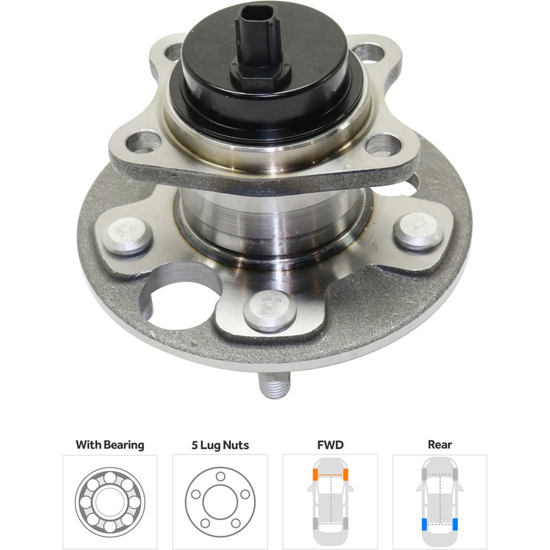 Set Of 4 - Rear Wheel Hubs With Bearing With Sensor 4 Cyl. 2.4L Engine