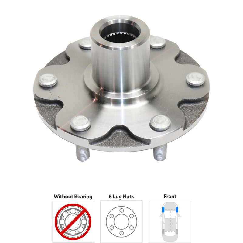 Set Of 2 - Front Wheel Hubs Without Bearing Four Wheel Drive
