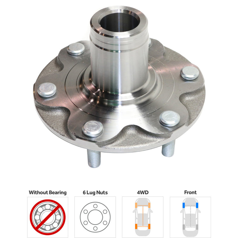 Front Wheel Hub Wheel Hubs Without Bearing 6 x 5.5 in. Bolt Pattern Four Wheel Drive