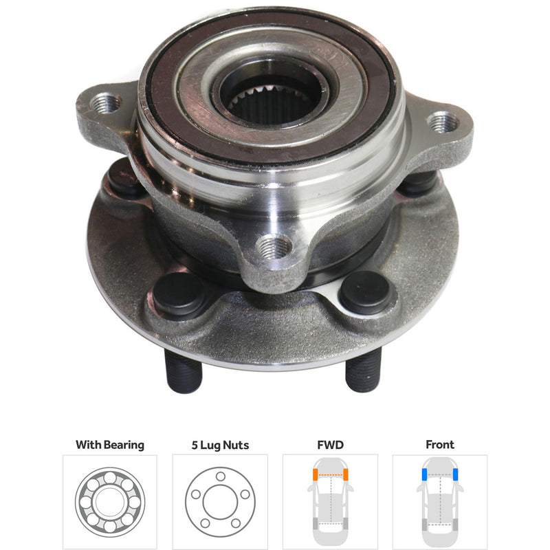 Set Of 2 - Front Wheel Hubs With Bearing