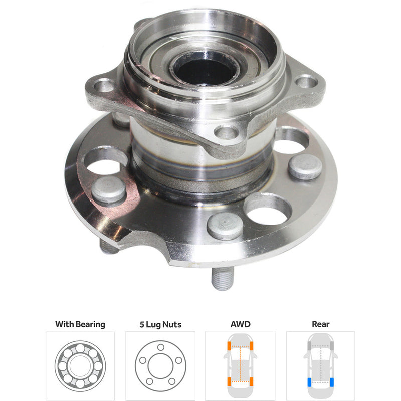 Set Of 2 - Rear Wheel Hubs With Bearing All Wheel Drive
