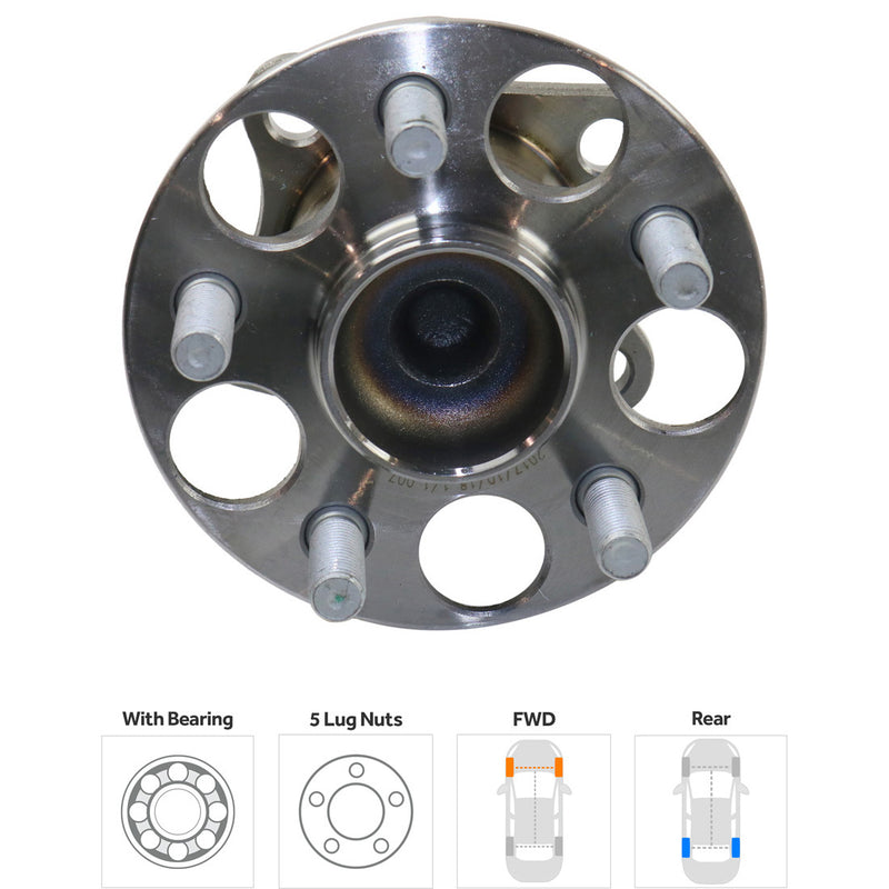 Set Of 2 - Rear Wheel Hubs With Bearing With Sensor Front Wheel Drive