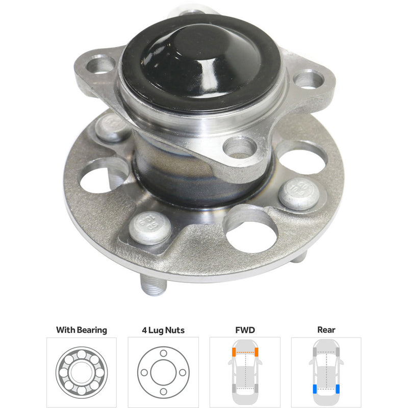 Set Of 2 - Rear Wheel Hubs With Bearing Non-ABS