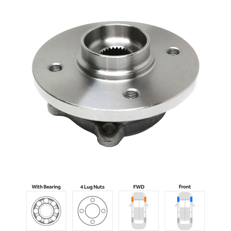 Set Of 2 - Front Wheel Hubs With Bearing Front Wheel Drive