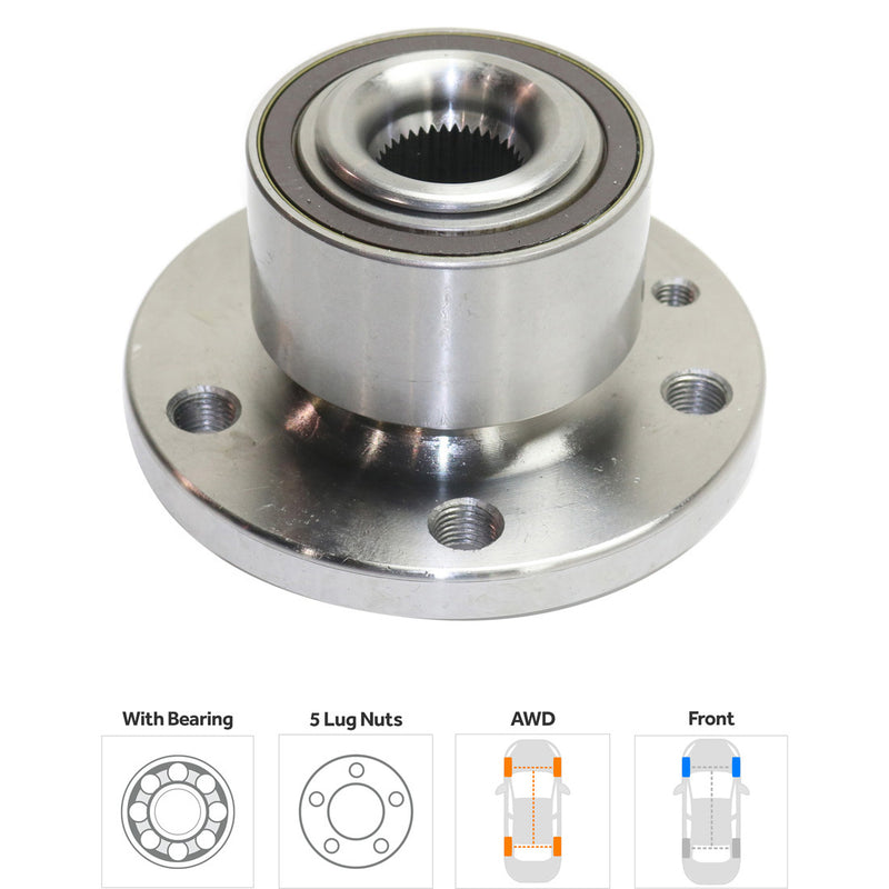 Set Of 2 - Front Wheel Hubs With Bearing With ABS