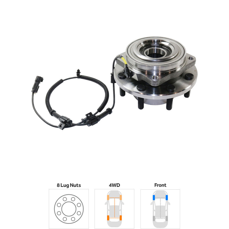 Set Of 2 - Front Wheel Hubs With Bearing Four Wheel Drive