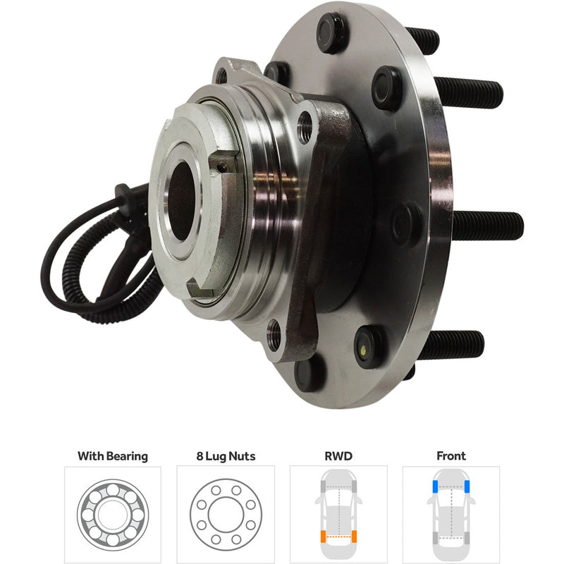 Set Of 2 - Front Wheel Hubs With Bearing With Sensor
