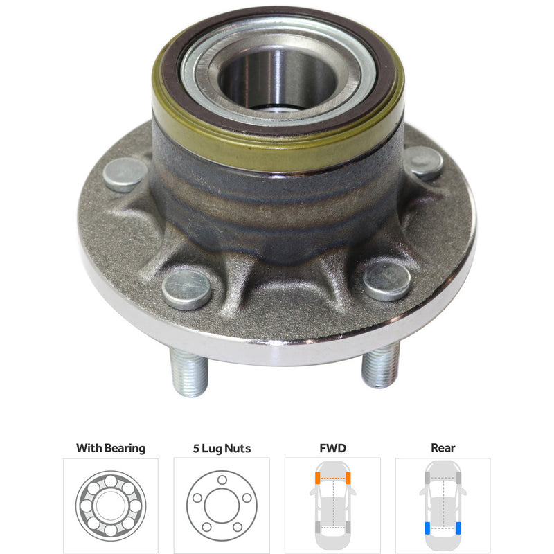 Set Of 2 - Rear Wheel Hubs With Bearing Front Wheel Drive